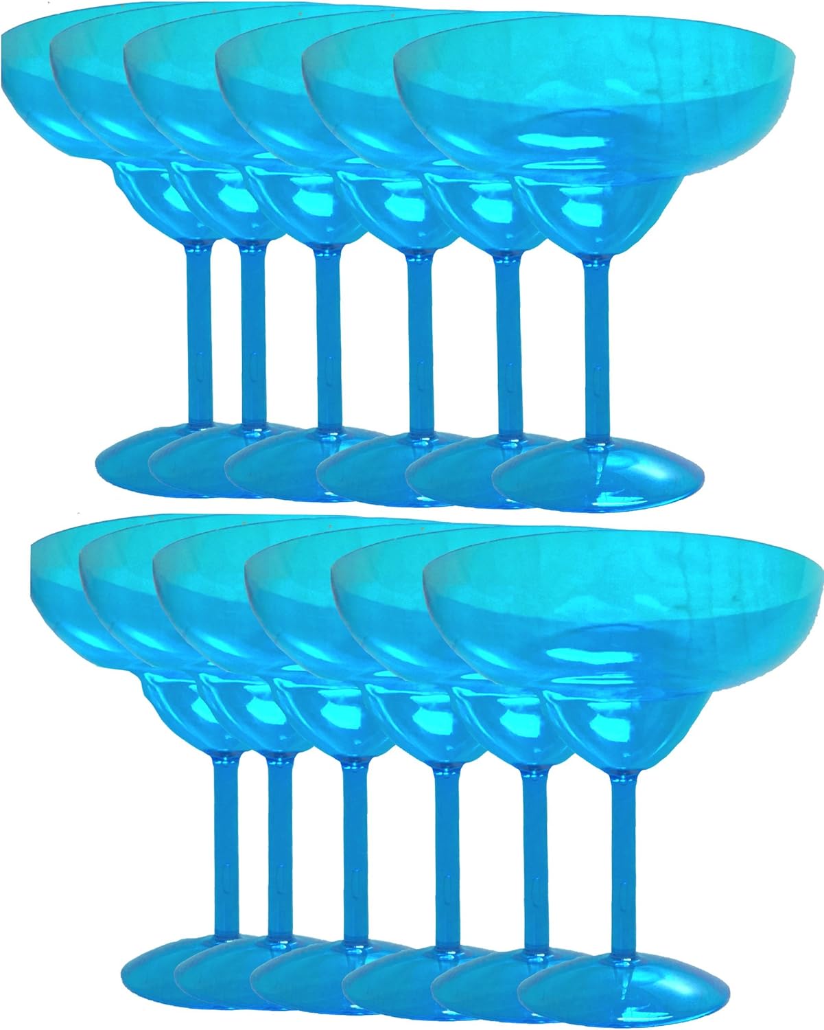 Jumbo Sized Plastic Margarita Cocktail Party Glasses (12