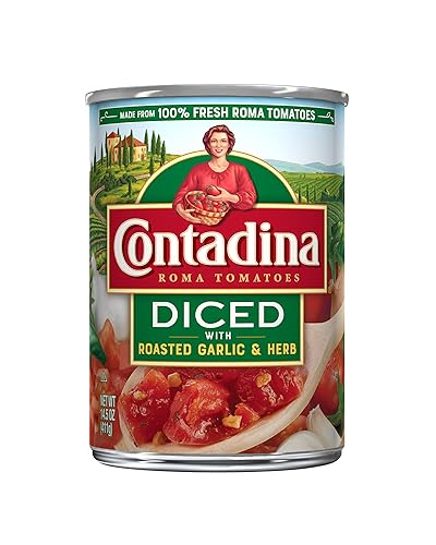 Miniatura 3 de Contadina Tomates Roma asados al fuego en cubitos con ajo, lata de 14.5 onzas