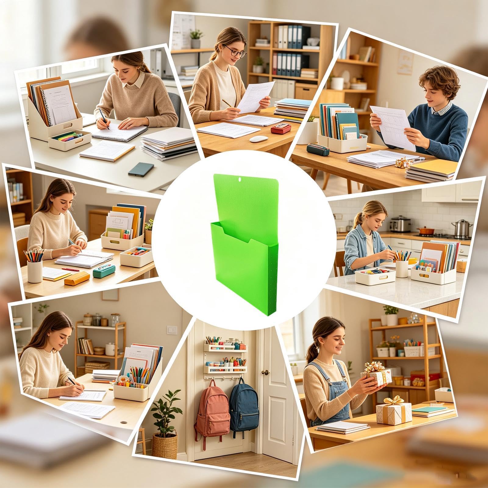 Magnetyczne teczki do tablic suchościeralnych, 2-częściowy, jasny, antypoślizgowy sorter dokumentów | Magnetyczny uchwyt na papier do biura klasowego biurka domowej kabiny szafki pracy lodówka lodówka