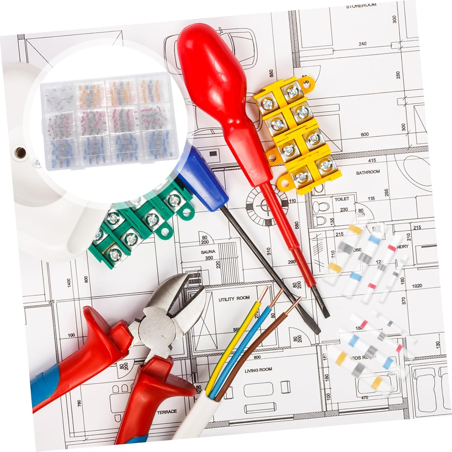 400Pcs Insulated Electrical Butt Splice Connectors for Cars Boats Heat Shrink Seal Terminals Connectors for Outdoor Applications