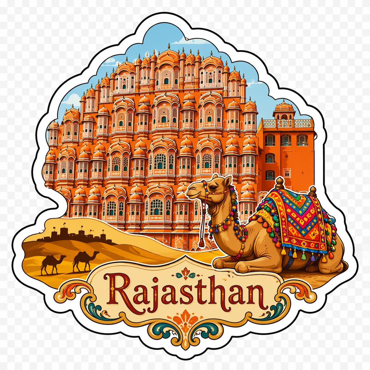 Rajasthan Theme Wooden Fridge Magnet Souvenir | 3x3 in Kitchen Home Decor Gift-image-16