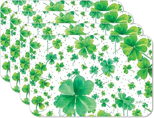 Miniatura 12 de CounterArt Candy Hearts - Juego de 4 manteles individuales de plástico flexible de fácil cuidado, fabricado en los Estados Unidos, sin BPA, se Rosa,