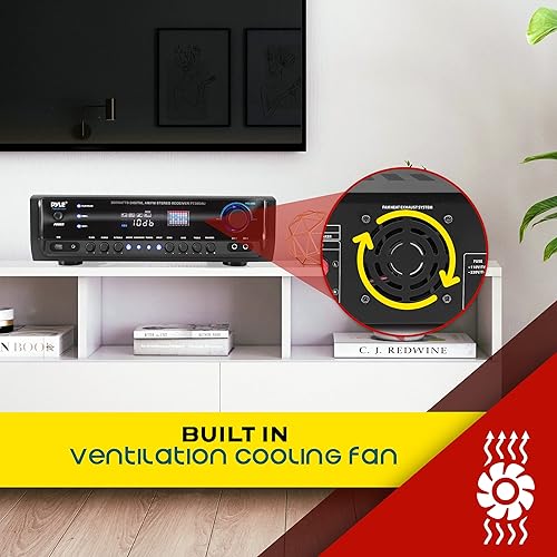 Miniatura 5 de Pyle Sistema amplificador de potencia de audio para el hogar, 300 W, 4 canales, caja de receptor de sonido estéreo de potencia de cine de