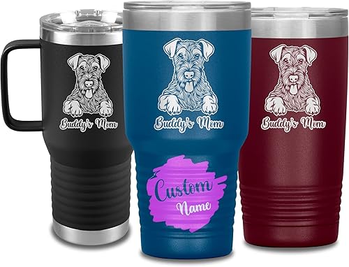 Vista 32 de Vaso de viaje de Navidad personalizado, perro pastor alemán, mamá y papá, dueño de perro pastor alemán personalizado, recuerdo grabado