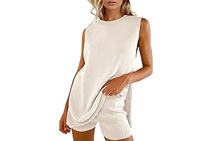 MSBESYOR Women's Two-Piece Knit Summer Vacation Set