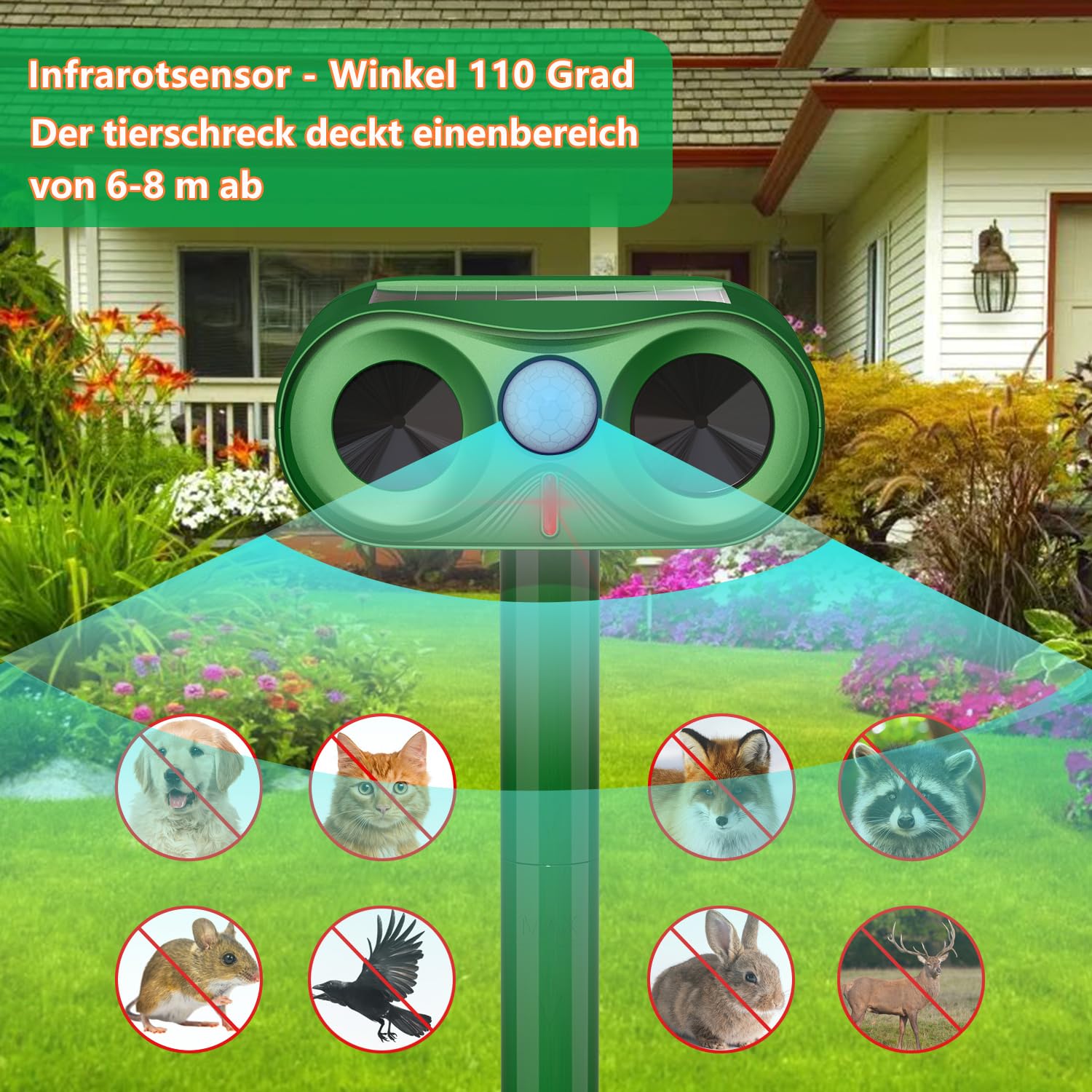 Baoduu Tiervertreiber Ultraschall [2025 Upgrade-Chip], Solar - Foto 8