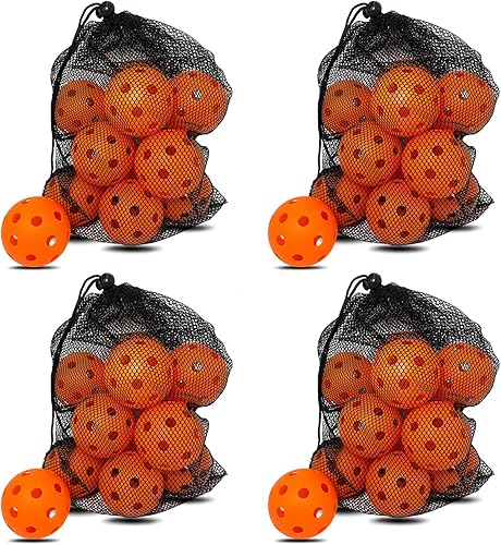 Vista 19 de Pelotas de pickleball para exteriores, 26 agujeros, bolas de pepinillo de alta elasticidad y duraderas para todos los estilos, paletas de pickleball