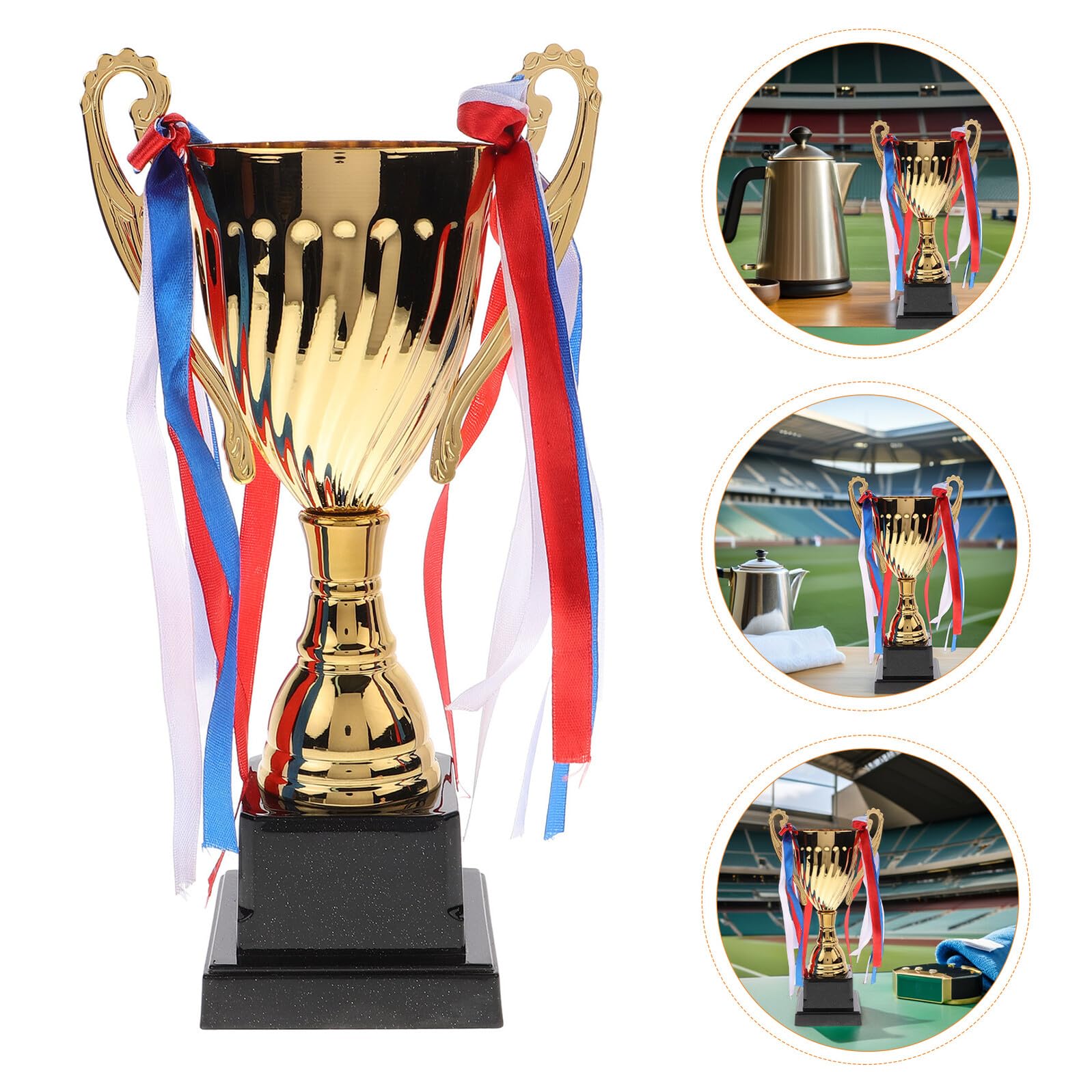 Anneome Copa de Trofeo de Competición Metálica Dorada para Campeones | Premio para Juegos y Ceremonias, Base de Exhibición Estable, Diseño Elegante y Acabado Estilizado
