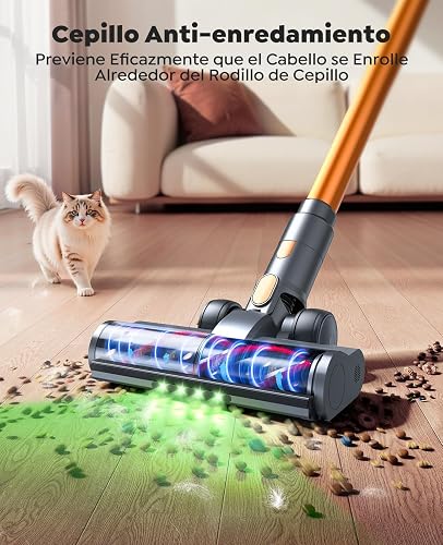 SMOTURE Aspirateur Balai sans Fil, 55KPa 70Min 650W Aspirateur sans Fil Puissant avec Tuyau Extensible 1m, Mode Auto, Charge Murale, Aspirateur Balai Écran LCD pour Poils d’Animaux, Maison et Voiture - 6