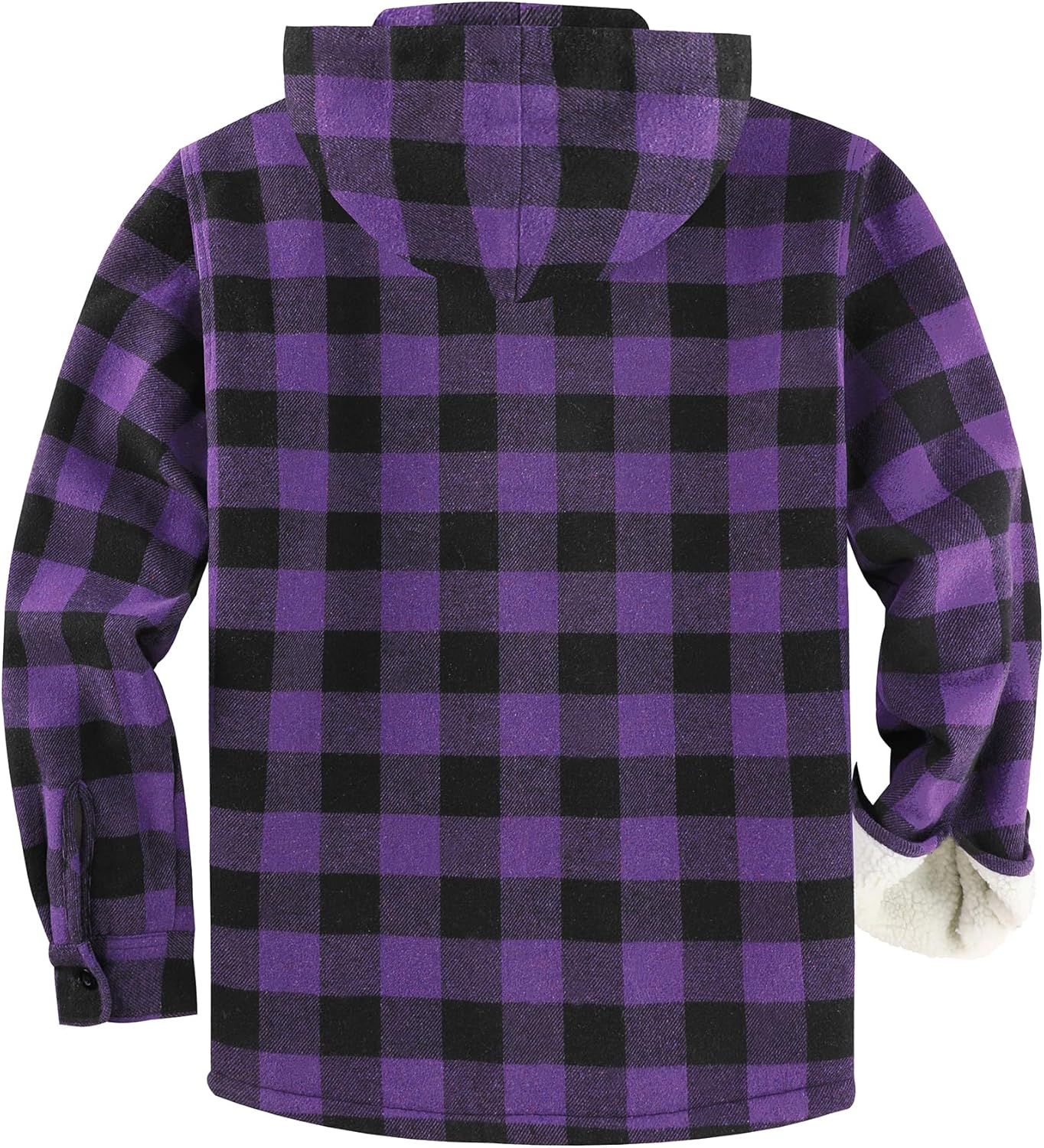 SCODI Men's Flannel Shirt Jacket Fleece Sherpa Lined Plaid Jackets Coat Full Zip Up Hoodie Winter Outwear - Image 2