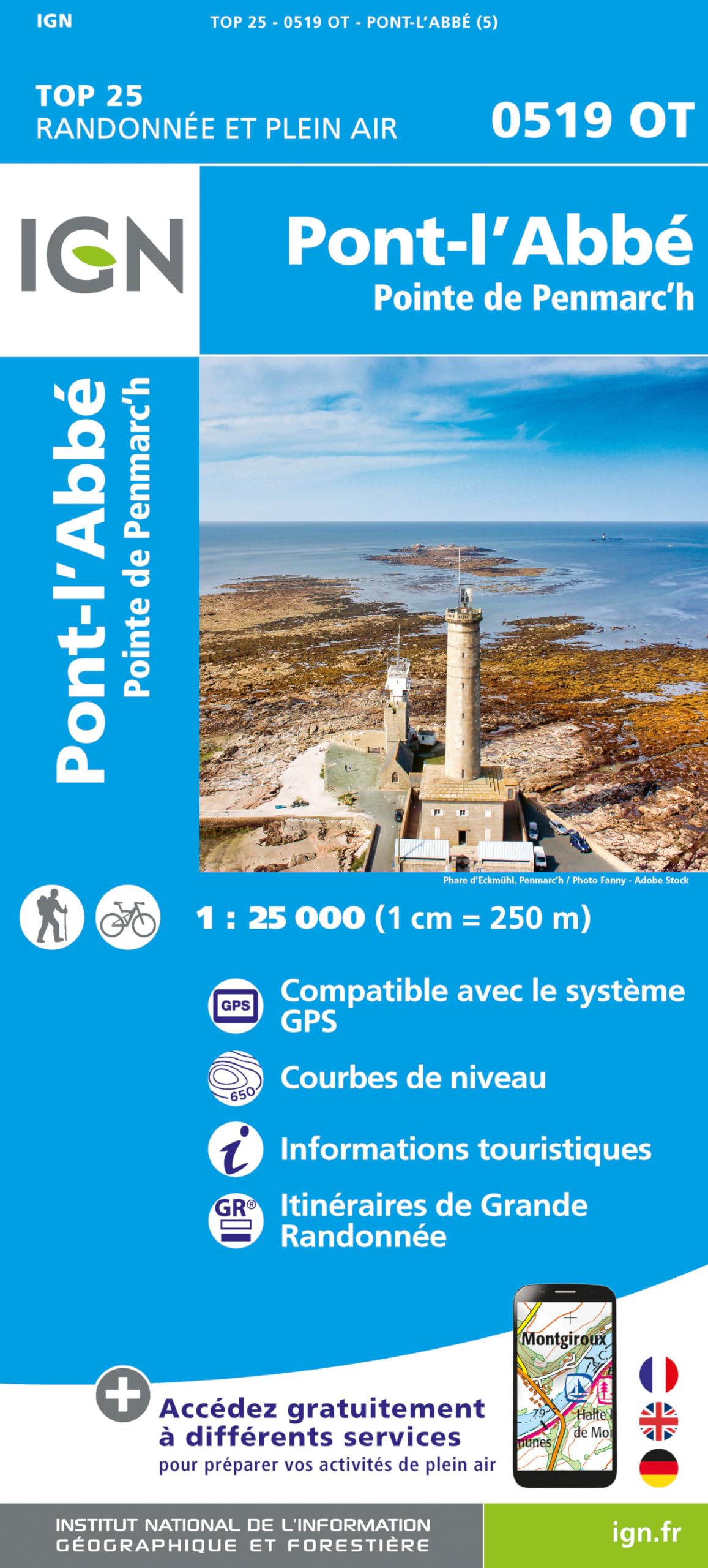 Pont-l'Abbé / Pointe de Penmarc'h (0519OT): 1:25000 (TOP 25)