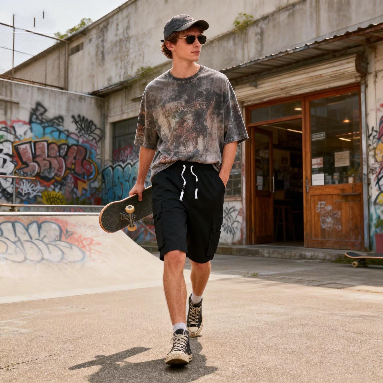 Pantalones Cortos Hombre Algodón Verano con Bolsillos