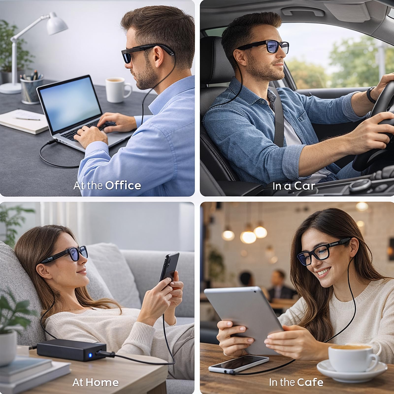 Cavo di ricarica per Ray-Ban Meta Wayfarer & Gen 2, 1,2 m Tipo-C, design anti-groviglio, ricarica rapida durante l'uso, compatibile con power bank, telefono, auto, laptop