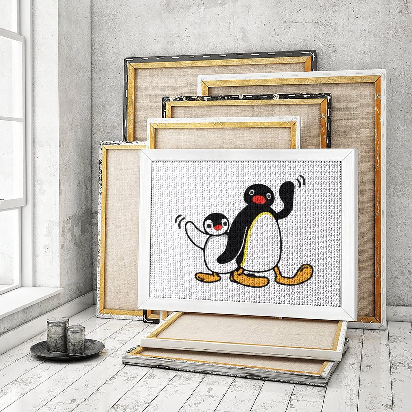 ダイヤモンドアート ペンギン 5D DIYダイヤモンド塗装 30×30cm ダイヤモンドアート ペンギン 5D DIYダイヤモンド塗装 30×30cm