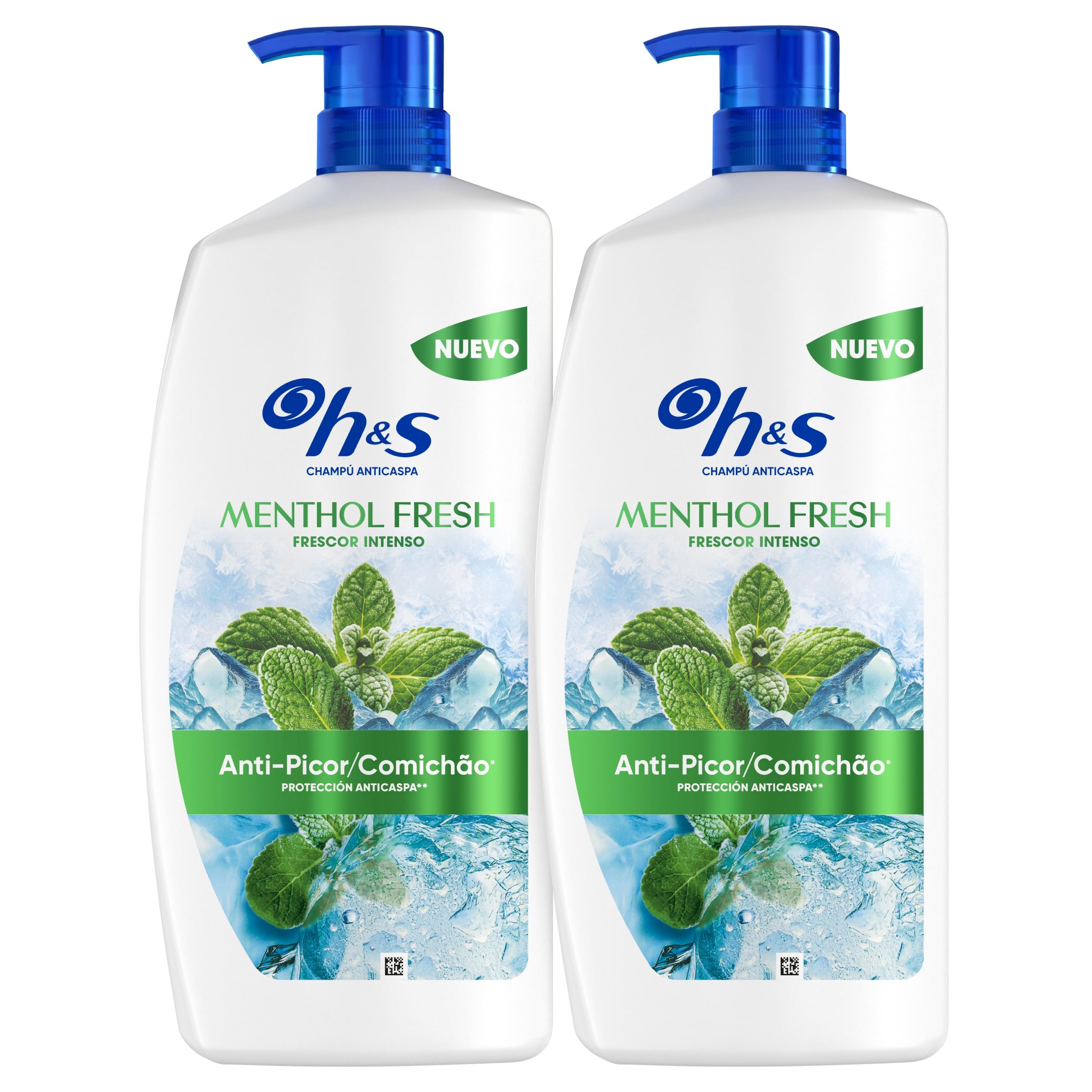 H&S Menthol Fresh Champú Anticaspa Anti-picor, Efecto Refrescante, 2x1L | Actúa desde el Primer Lavado, Hasta 100% de Protección contra la Caspa, Clínicamente Probado en oferta en Amazon