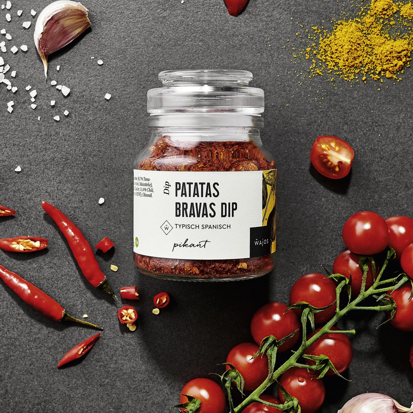 Wajos Patatas Bravas Dip Vegan Doppelpack 2x 90g pikante Dip spanische Feinkost