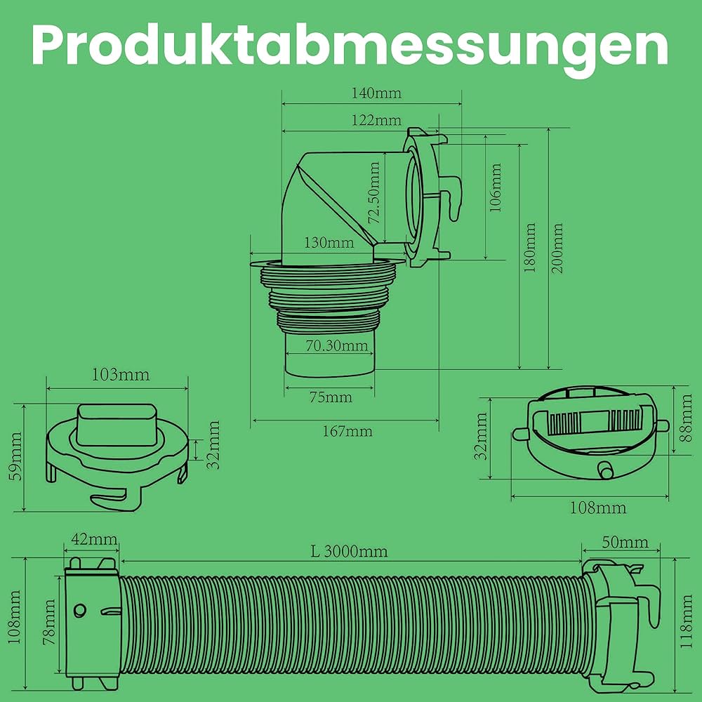 Set Tubi Scarico Camper 2x3m - Senza Attrezzi Per Acque Reflue - Foto 2