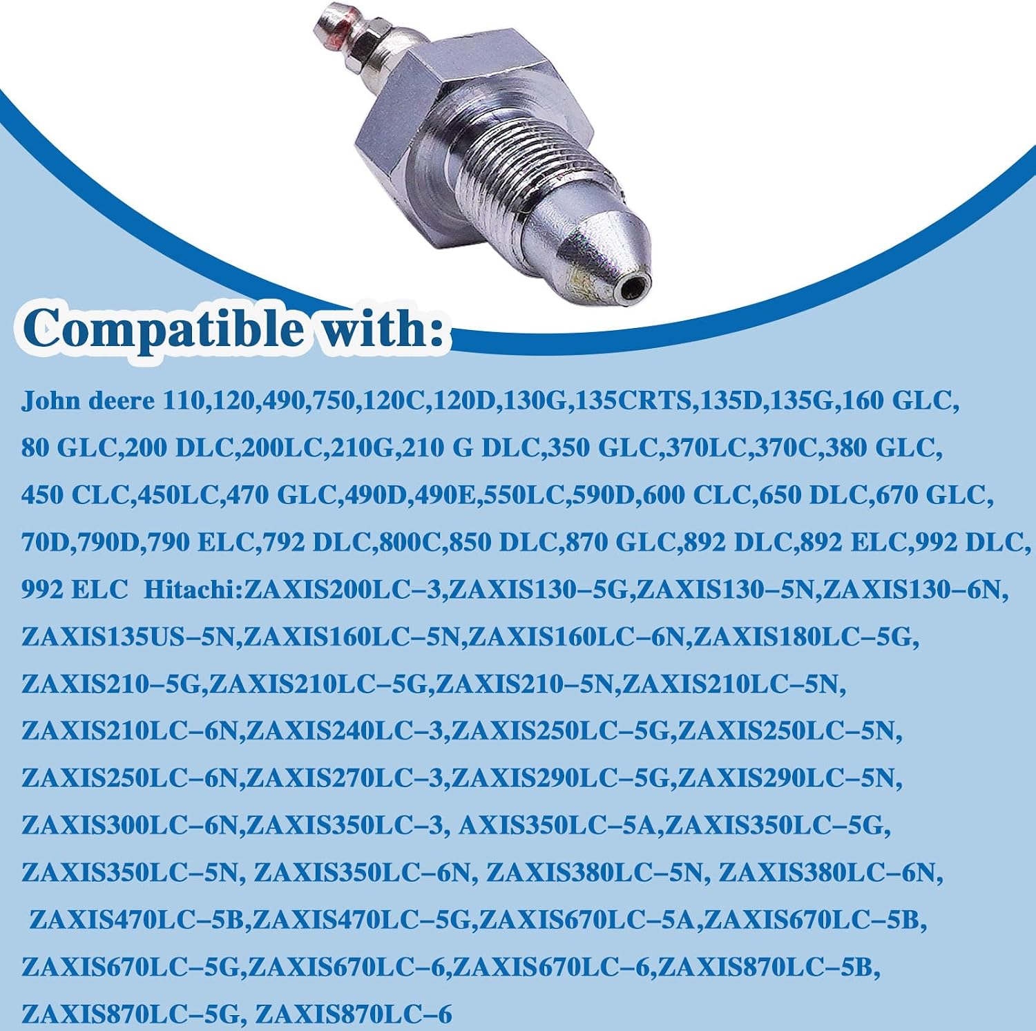 2 PCS Track Adjuster Grease Valve 4255055 4255055R Compatible with Hitachi EX/ZX Models,John Deere,CAT Excavators