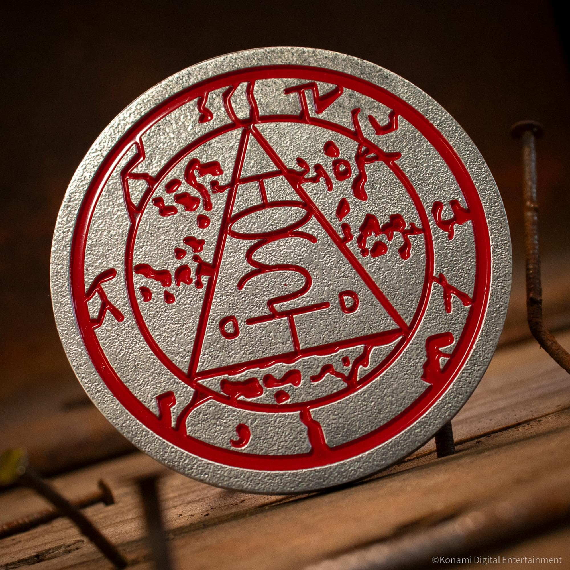 FaNaTtik Silent Hill Seal of Metatron Limited Edition Metal Medallion, Red an Silver, 74mm - Image 4