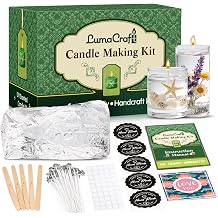 LumaCraft Clear Gel Wax for Candle Making 1.1LB 500g Transparent Jelly Wax with 20 Wicks, 50 Wick Stickers & 5 Wick Holders - Natural Non-Toxic DIY Gel Candle Supplies for Beginners & Crafters