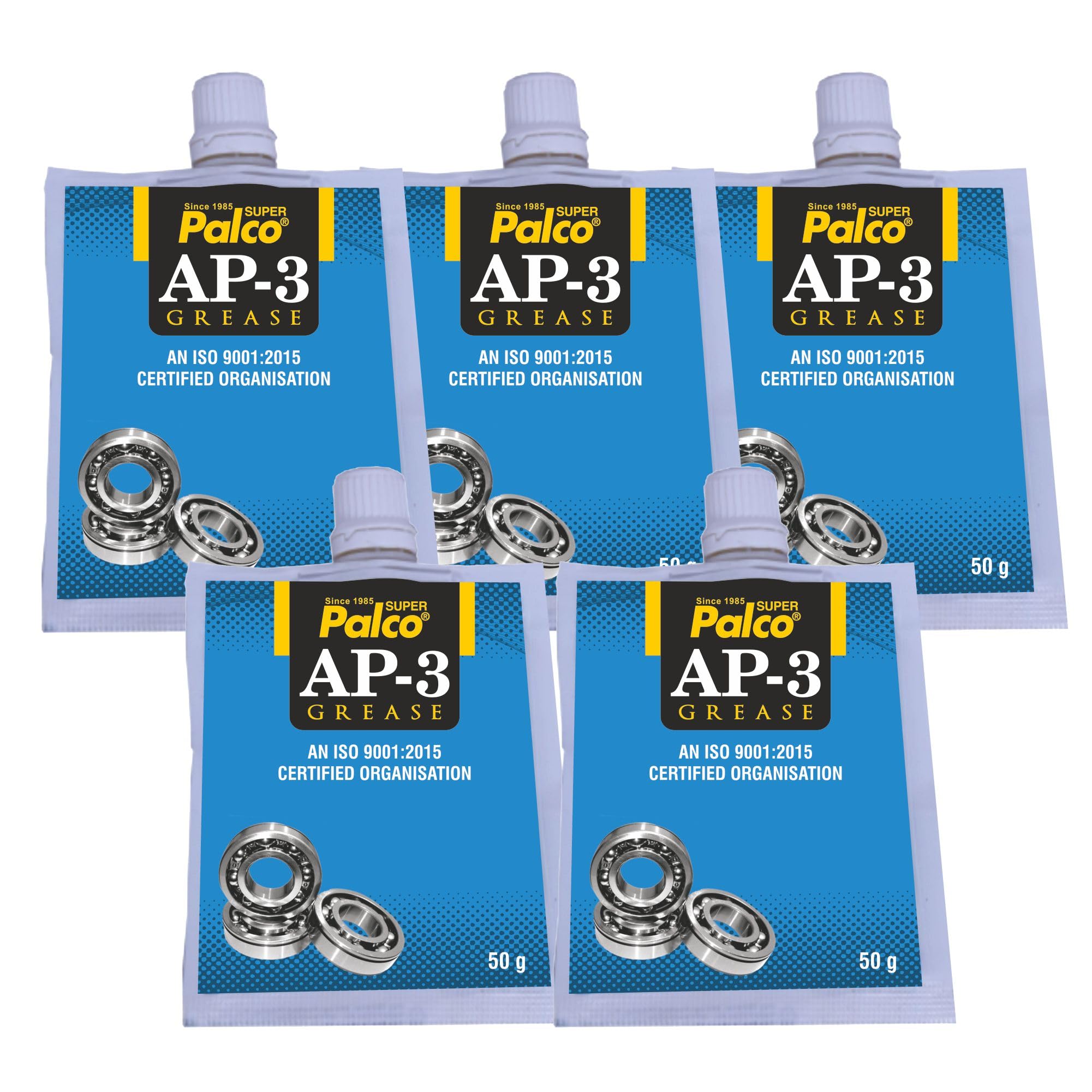 PALCO AP-3 GREASE Pouch 50g (Pack of 5)| Multipurpose, All Purpose, Lithium Base Grease Pouch Tube for Car, Bike Chain Lube | Long Lasting Lubricant For Buses, Trucks, 2 Wheeler, 3 Wheeler