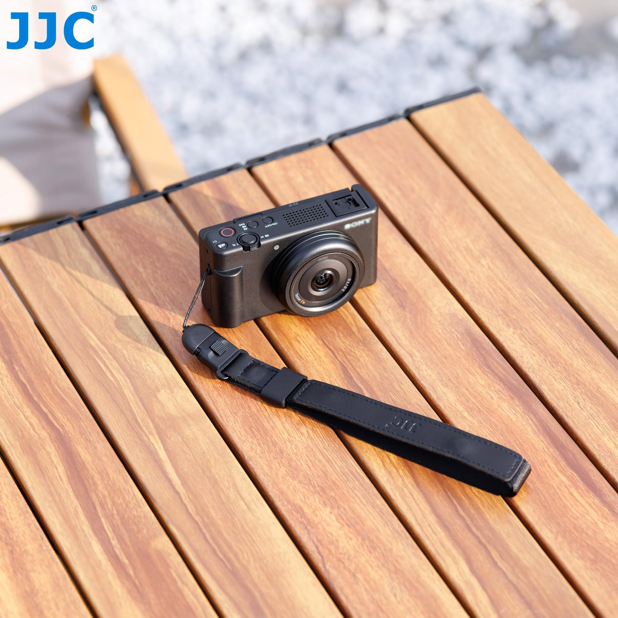 JJC Cinturino da polso Deluxe a sgancio rapido per fotocamera mirrorless e compatta, fotocamera compatta e ultra-compatta con occhiello a linguetta rotonda