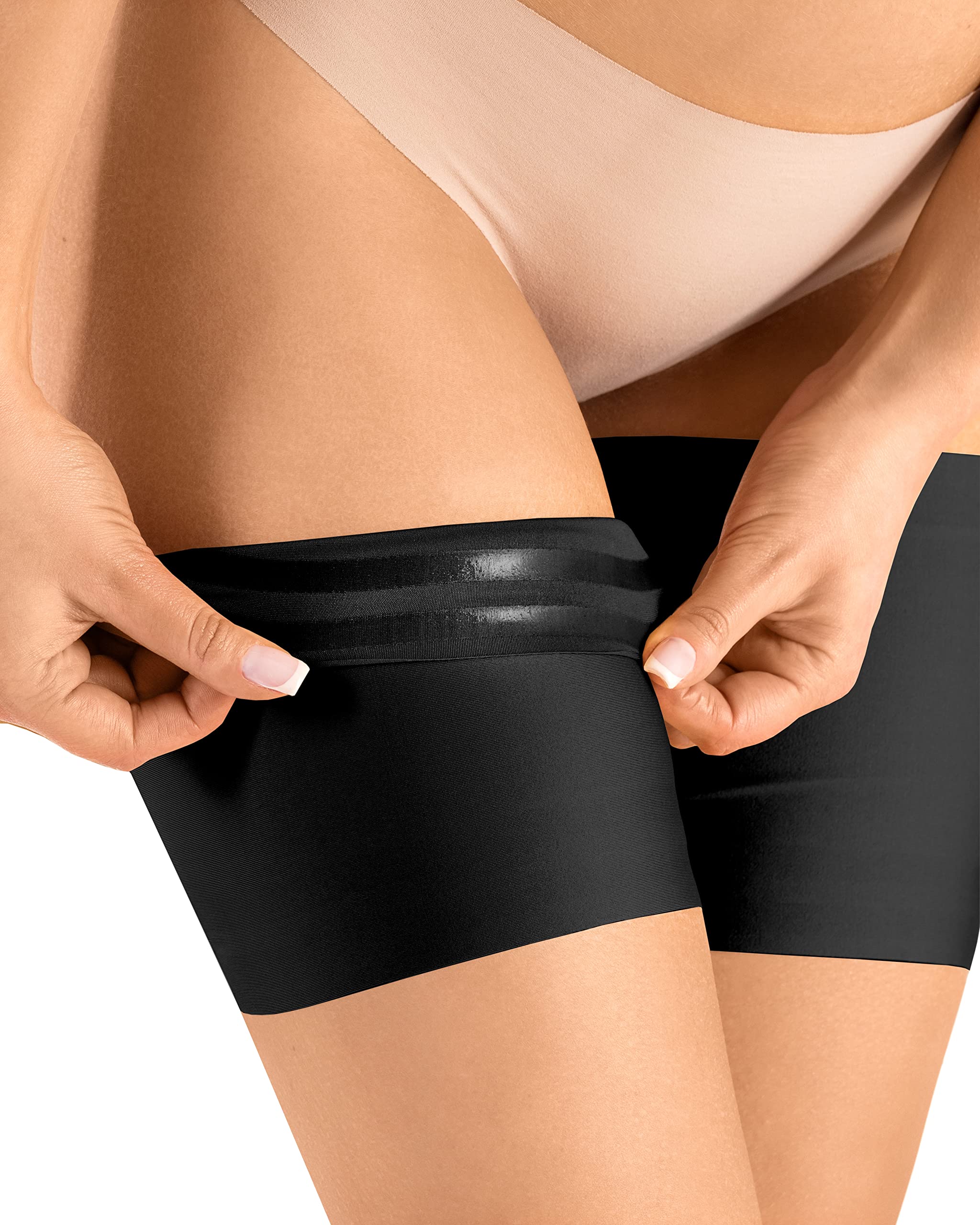 Thigh Bands: Flexible Anti-Chafing Solution with Satin Lining, Slimming Design, Invisible Under Clothing, Anti-Friction Strip - A Must-Have for Every Woman