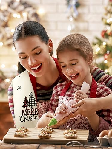 Miniatura 9 de Bencailor 4 toallas de cocina de Navidad a cuadros de búfalo, paños de cocina de invierno, copos de nieve, camiones, toallas de mano, paños de