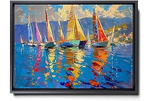 Colorful Sailboats Wall Art Painting – Enhancing Your Abode with Coastal Vibes