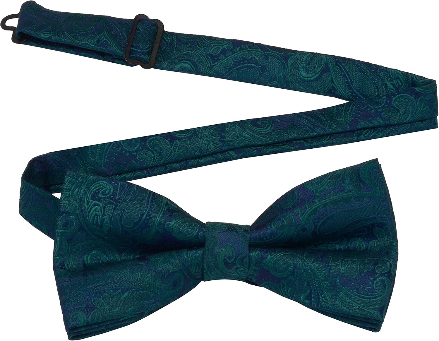 GUSLESON Adjustable Paisley Floral 6 Clips Y Shape Suspenders Pre-tied Bow Tie and Pocket Square Set with Gift Box