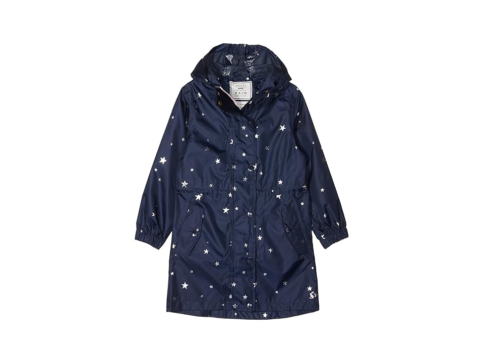 

Joules Kids Printed Packaway Raincoat (Toddler/Little Kids/Big Kids) (Navy Star) Girl's Coat, Beige