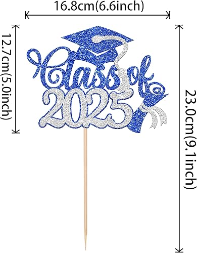 Miniatura 2 de Rsstarxi 1 paquete de decoración para pastel de graduación 2023 con purpurina 2023 para pastel de graduación, felicitaciones clase de 2023, tapa de