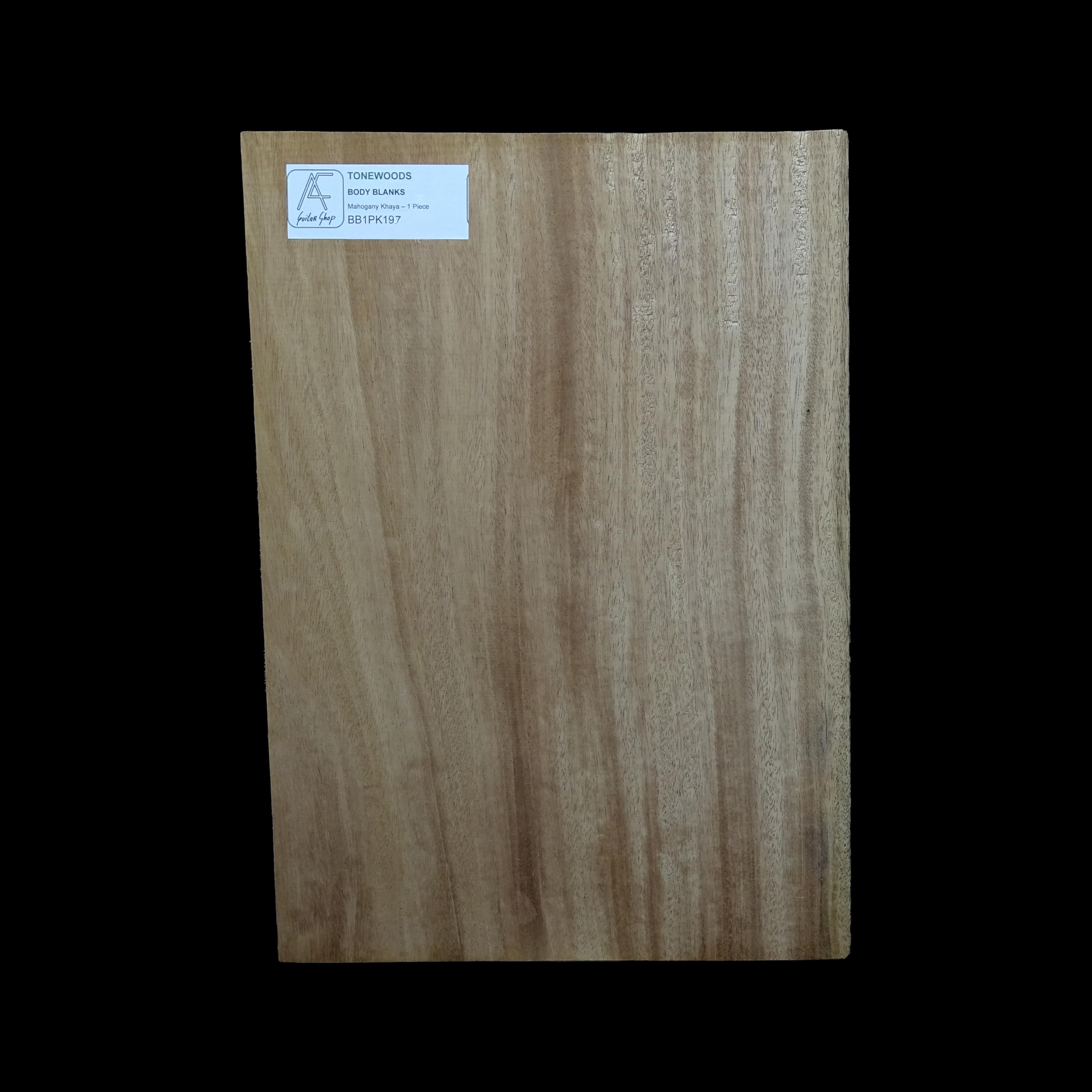 Corps de guitare acajou africain Khaya brut de lutherie 1 pièce BB1PK197