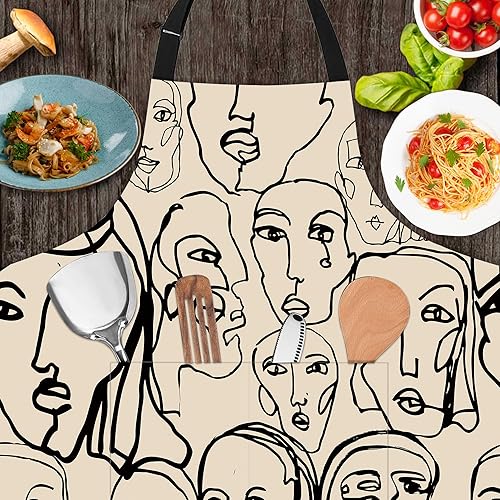Miniatura 6 de JASAKOO Delantal, regalo del día de la madre para mujer, delantal con cuello ajustable impermeable, regalos para cocina, jardín, cocina