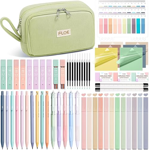 Miniatura 16 de 62 piezas de suministros escolares estéticos, lindos suministros de regreso a la escuela, suministros esenciales universitarios, juego de papelería