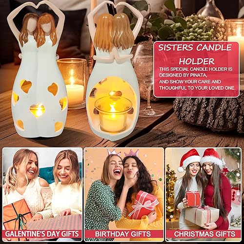 Miniatura 2 de Regalos para hermanas de hermanas, regalo de Navidad para hermana, portavelas con vela LED sin llama, regalo de cumpleaños para hermana, regalos