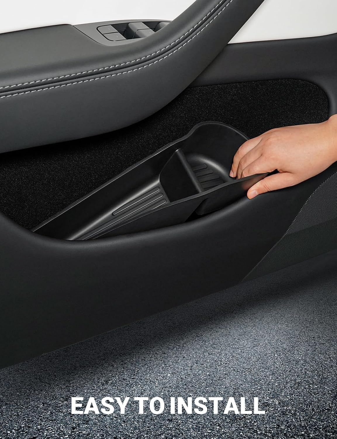 Motrobe 2026 Tesla Model Y Juniper Door Side Storage Box Door Pocket Liner Side Organizer Tray Waterproof TPE Front & Rear Model Y Juniper (Standard/Premium/Performance 2025/2026) Accessories