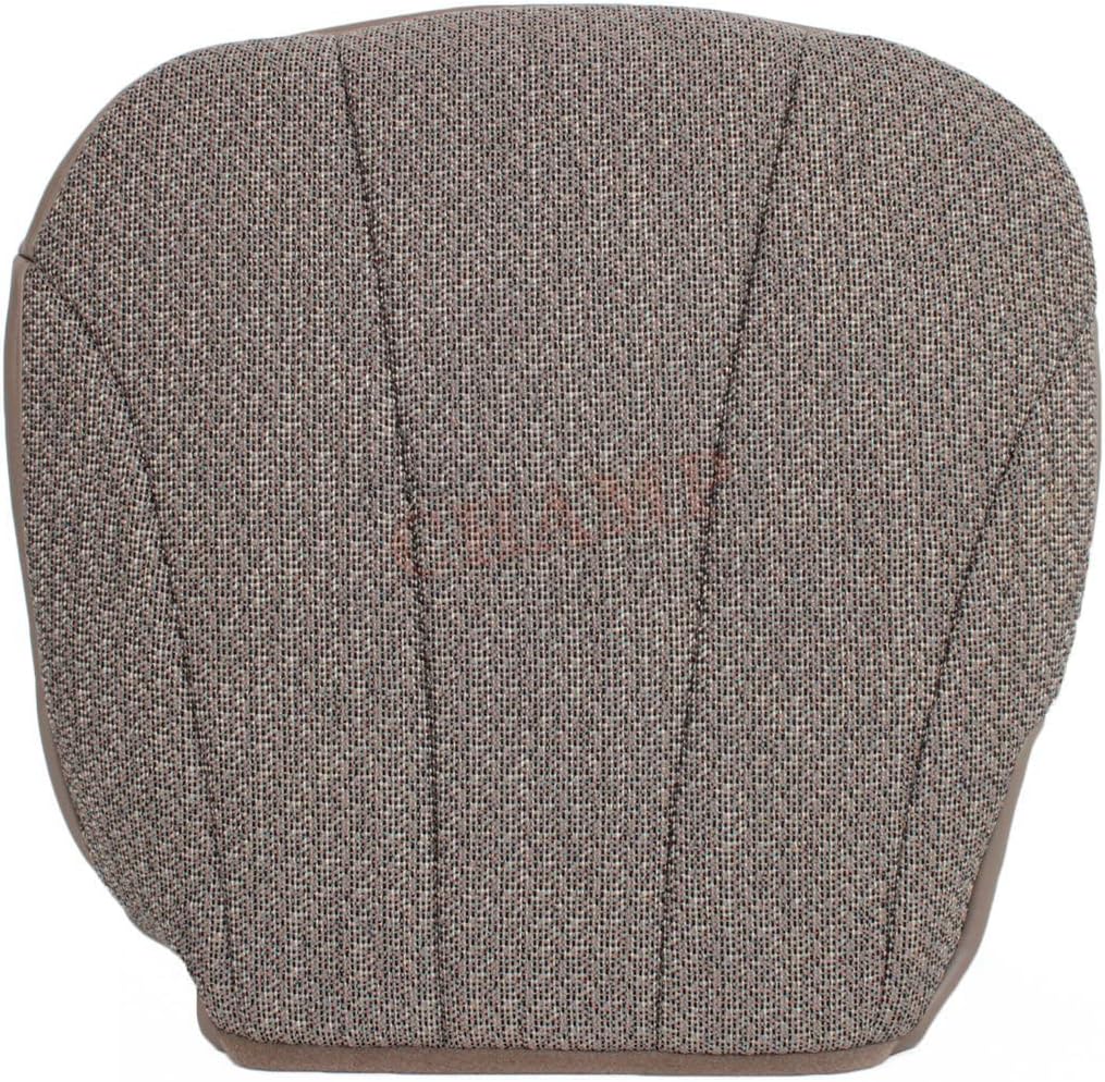 Compatible with 1999-2002 GMC Sierra 1500 2500 3500 Work Truck SL Base h D - Driver Side Bottom Cloth Seat Cover, Medium Neutral Tan