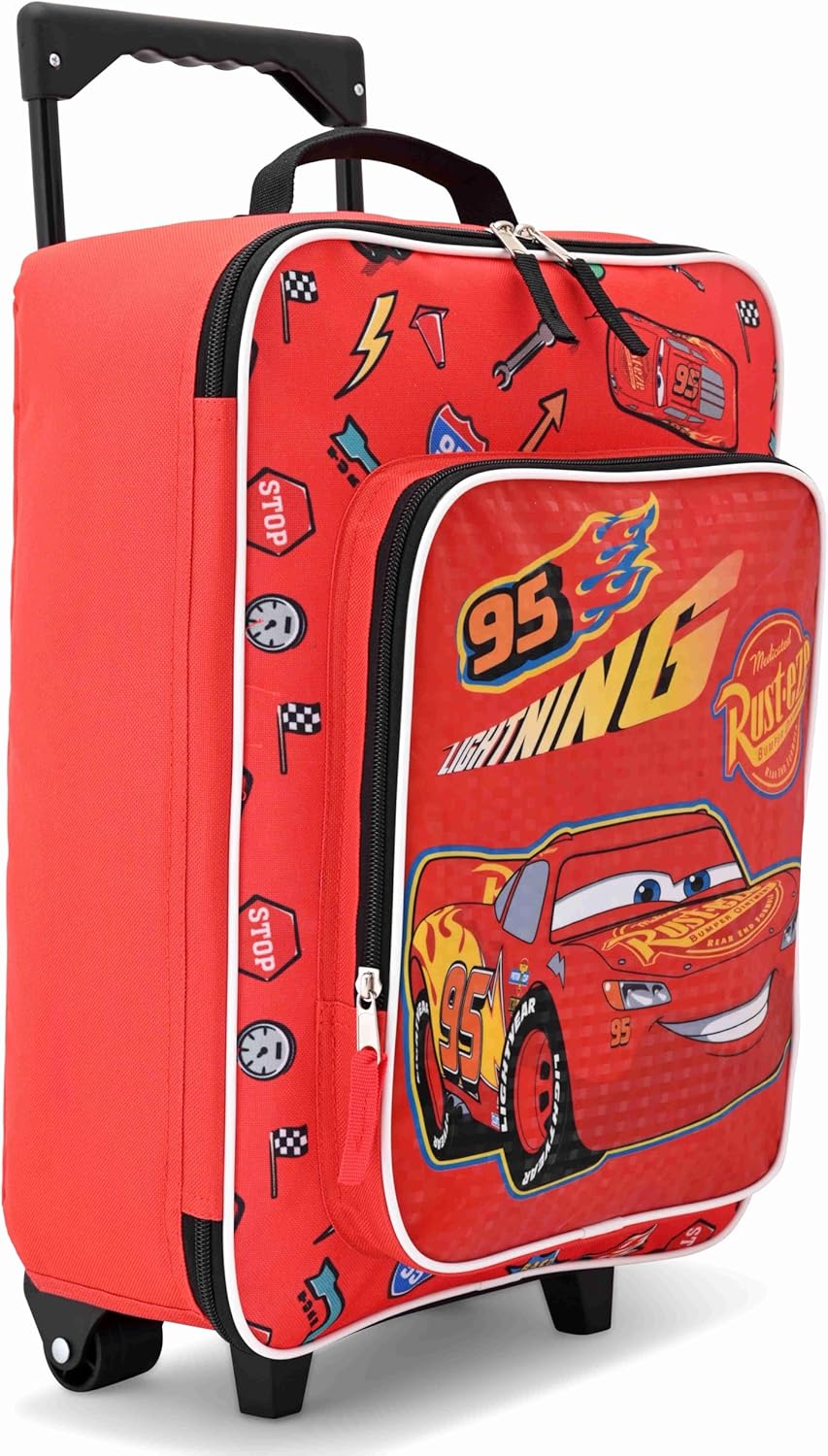 Fast Forward Cars Luggage 16" Soft Side Wheeled Pilot Case- Rolling Suitcase 16x12x5
