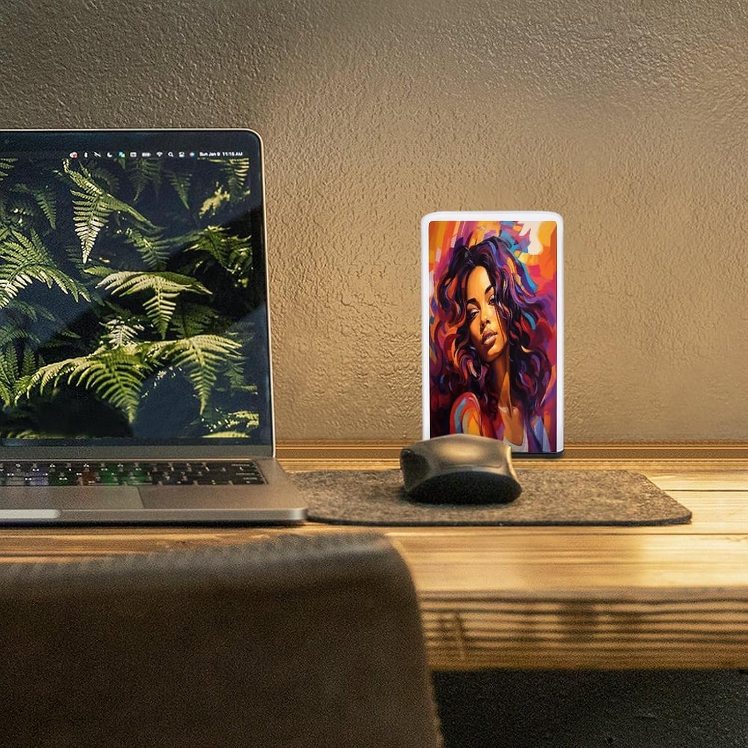 Cordless Night Light Battery Powered Dimmable Lamp for Reading A Dynamic Woman Small Desk Lamp for Bedroom Living Room Office