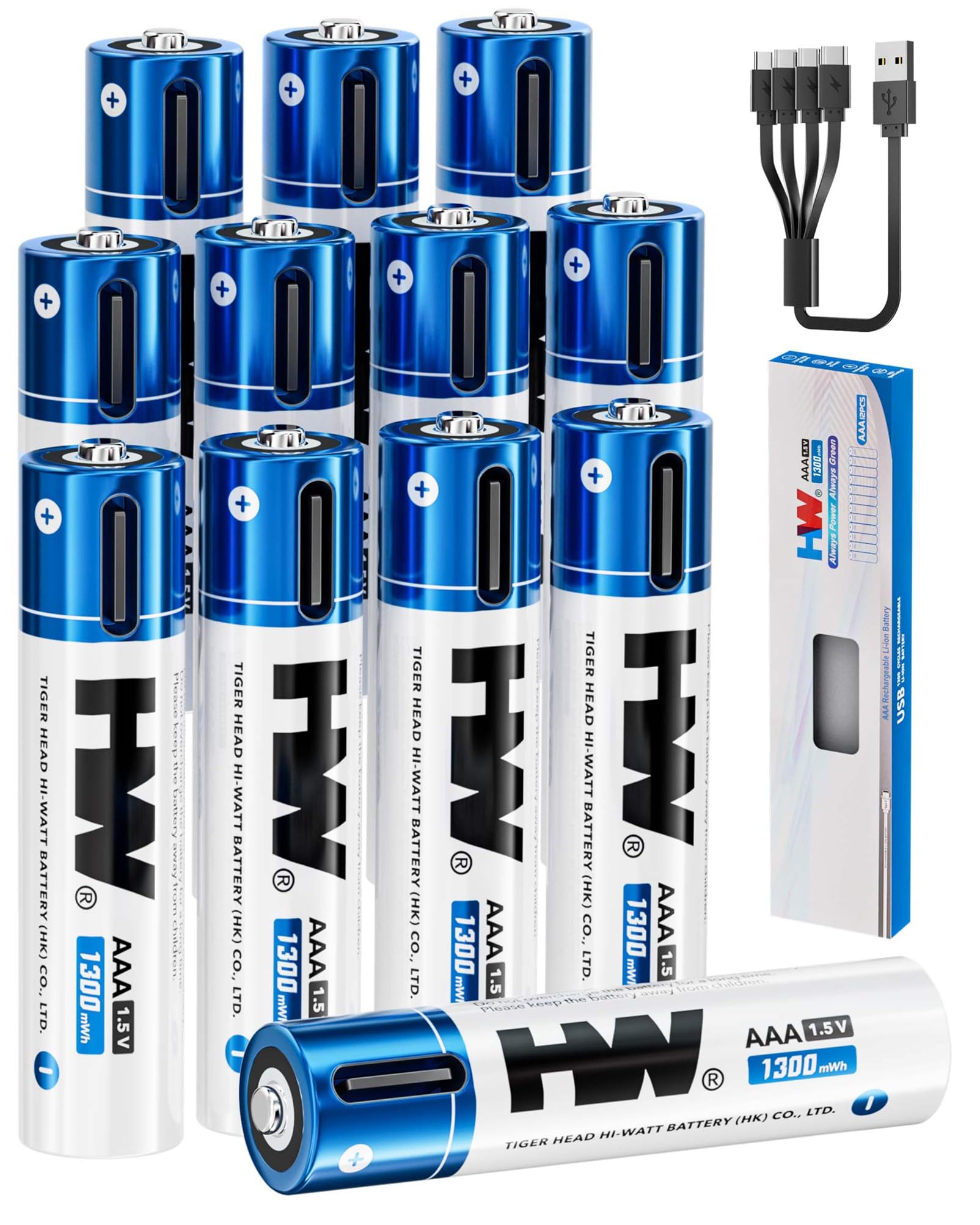 HW Rechargeable Batteries Flashlights Electronic
