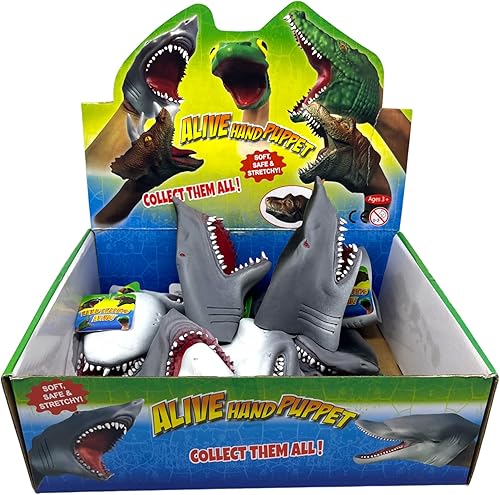 Miniatura 5 de WARM FUZZY Juguetes (1) Juego de marionetas de mano de tiburón realistas de látex suave con cabeza de animal, juguetes de marionetas de mano, regalo