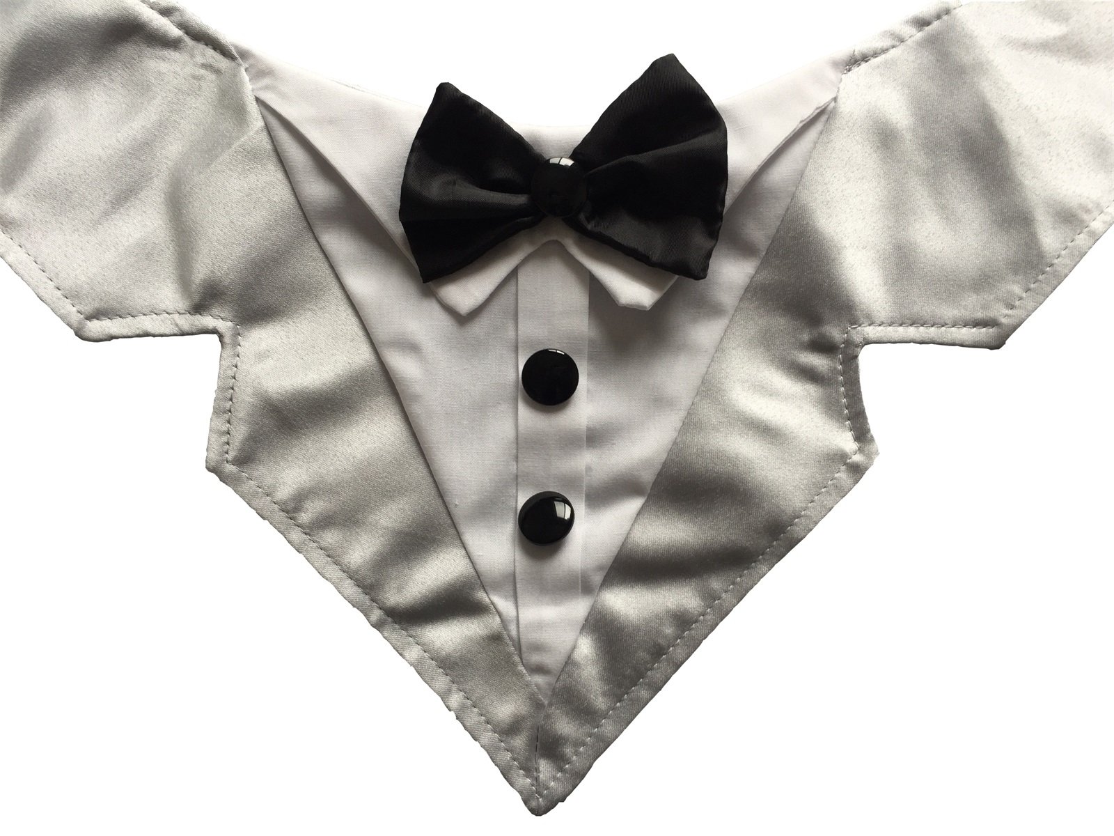 Vedem Formal Dog Tuxedo Bandana Collar with Bowtie, Adjustable Pet Satin Triangle Bibs Scarf for Wedding, Party and Birthday