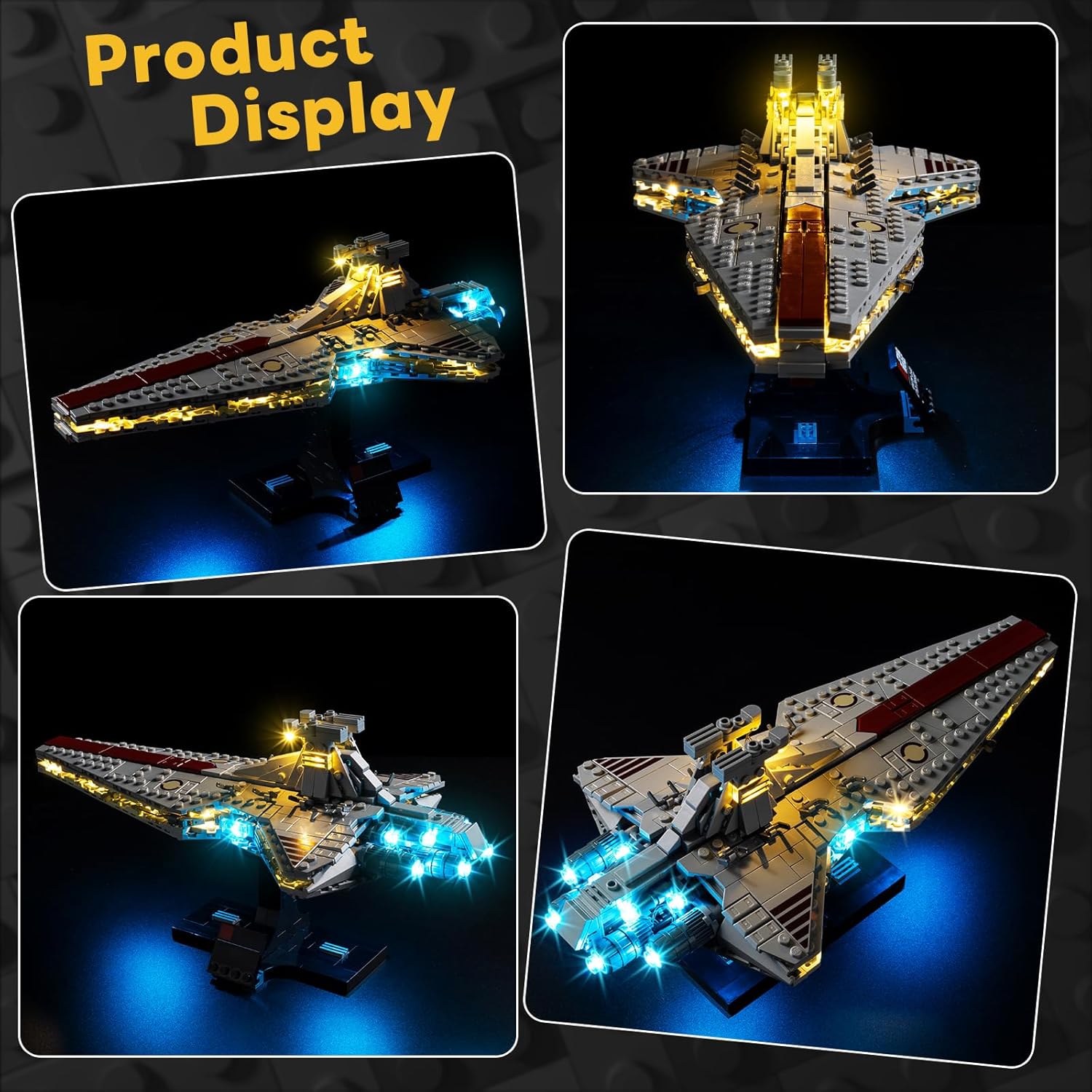 Kyglaring LED Light Kit Compatible with Lego Venator-Class Attack Cruiser 75441 Building Blocks, Upgraded Touch Control & Dimming, Lights Only, Model Set Not Included, Touch Version