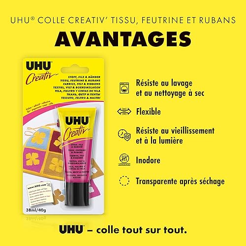 Miniatura 2 de Pegamento UHU 38ml Creativpara tela y fieltro