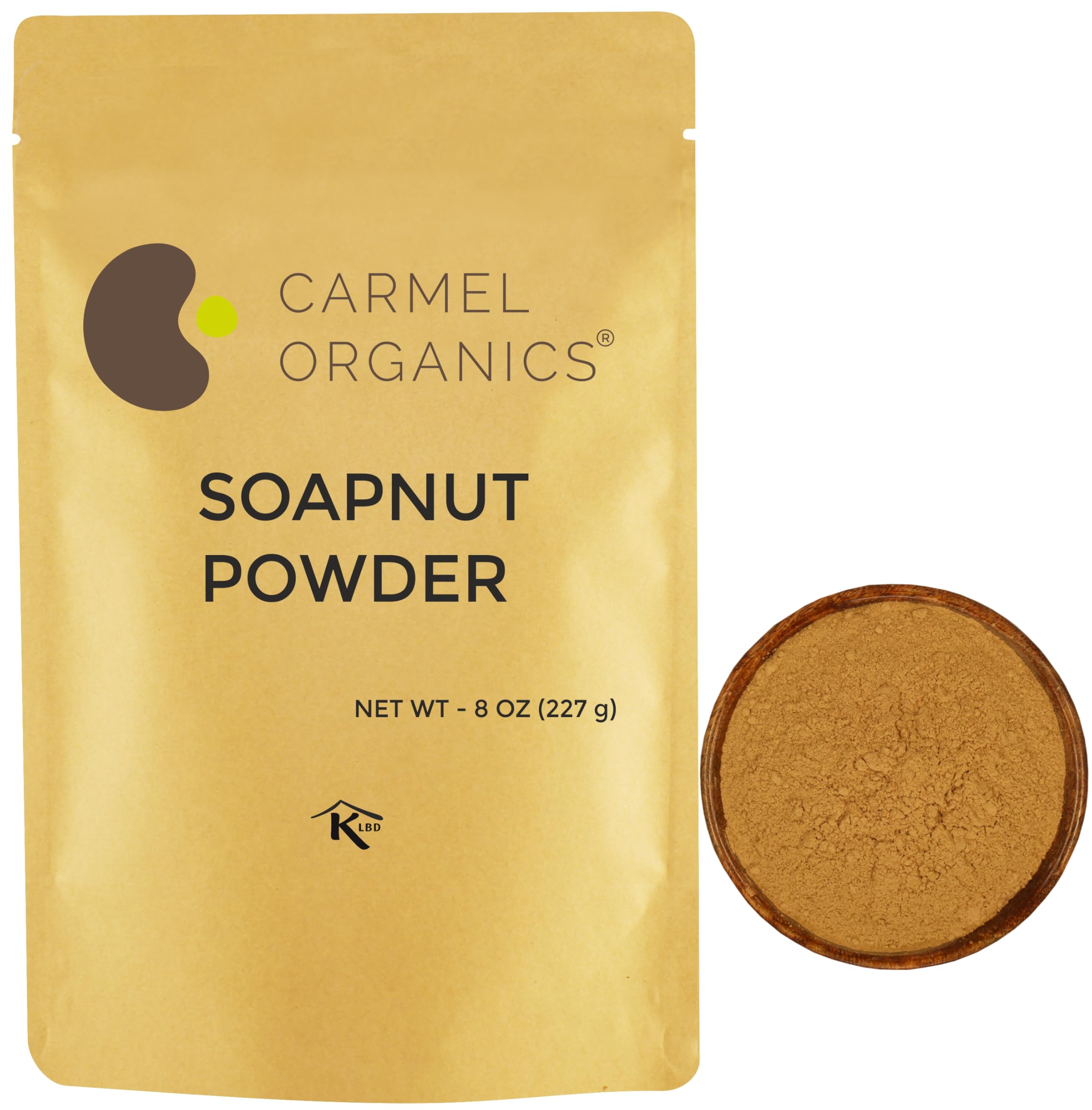 CARMEL ORGANICS Soapnut/Aritha/Reetha Powder (8 Oz or 227 Grams) for hair care | Natural | No Added Preservatives and Additives | Sapindus Mukorossi Powder
