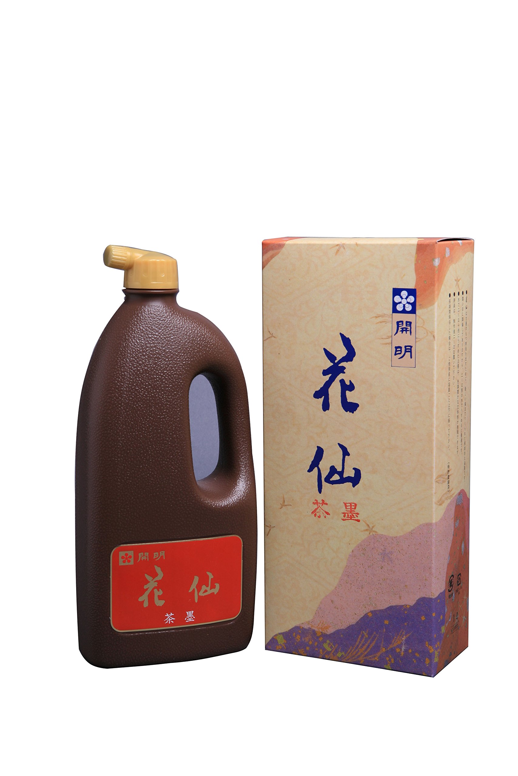 Amazon.co.jp: 開明 花仙 茶墨 インク色ブラウン 1L : 文房具