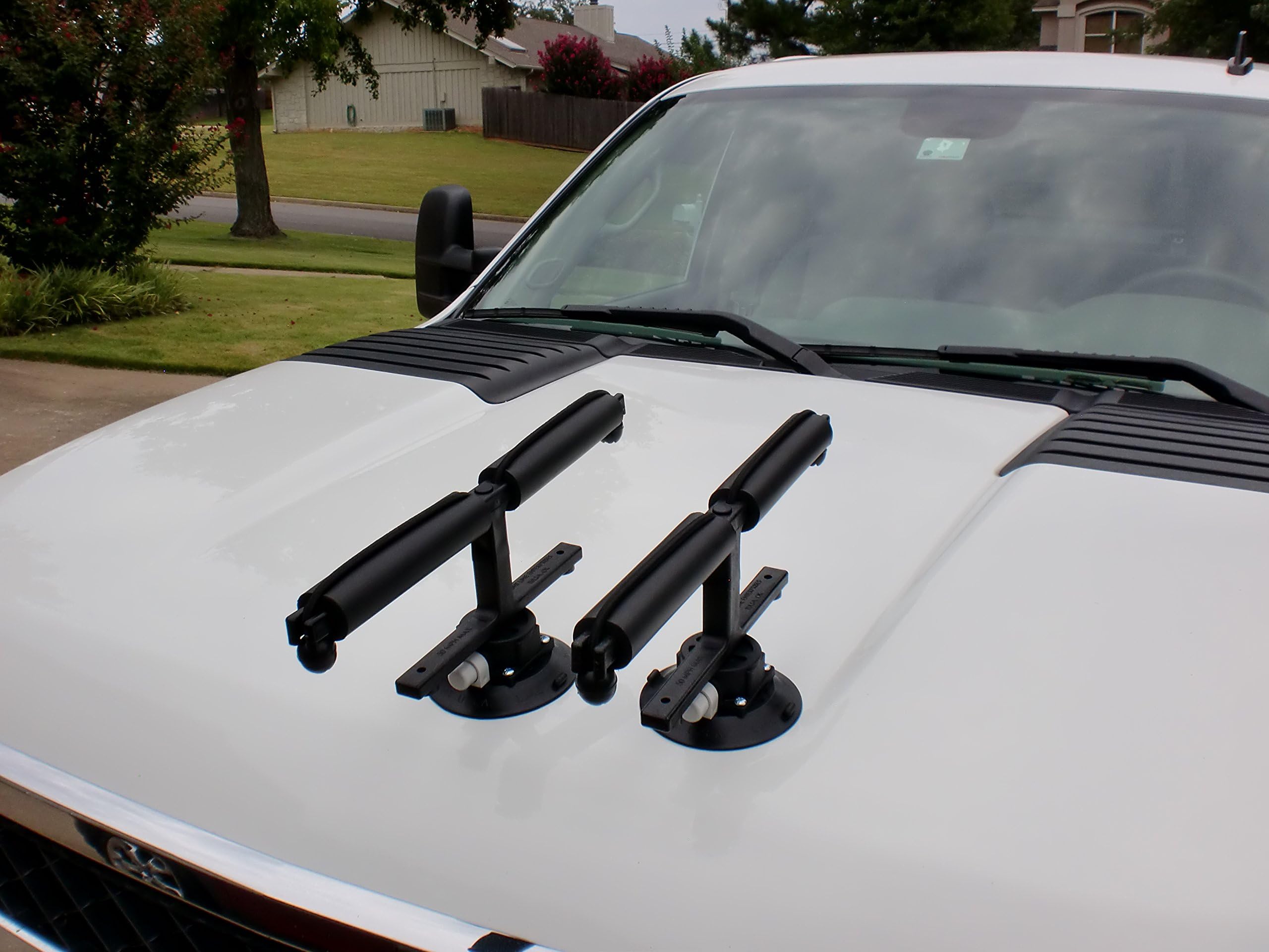 Tight Line Enterprises Double Vacuum Fishing Rod Racks for Vehicles (Truck or SUV) with Non Magnetic Hoods and Roof