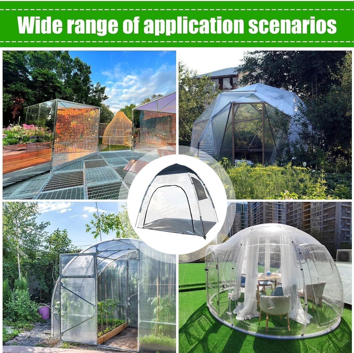 Outdoor Bubble Tent, Transparent PVC Tent, 180 * 130 * 160cm Clear Bubble House, Coldproof Camping Tent for 2-3 Person, Outdoor Activities