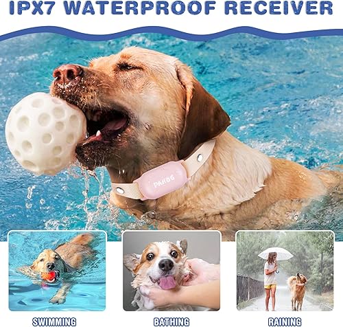 Miniatura 3 de Collar de choque para perro, collar de entrenamiento impermeable para perros con control remoto de 1000 pies, collar de descarga eléctrica